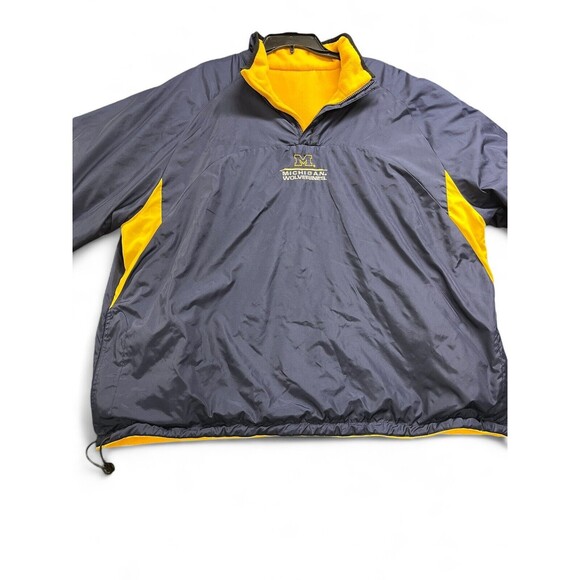 Michigan Wolverines UM 1/4 Zip Pullover Reversible Jacket Pro Player XXL READ - Picture 3 of 15